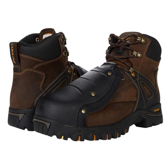 Carolina Mens 6'' Miter Ext Composite Toe Boot US 8.5M EU 41-42 Brown Black NWOB - Picture 3 of 14